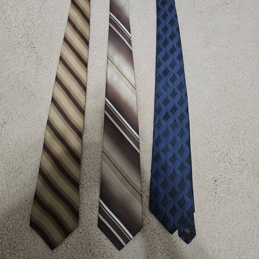Murano lot of 3 Men's Luxury Designer necktie Tie All 100% SILK Made in USA Kore